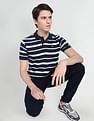 Arrow Sports Horizontal Striped Polo Shirt