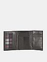 U.S. Polo Assn. Men Black Tri-Fold Brand Embossed Leather Wallet