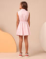 U.S. Polo Assn. Kids Girls Vertical Striped Fit And Flare Dress