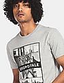Aeropostale Men Light Grey Graphic Print Heathered T-Shirt