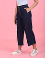 Flying Machine Women High Rise Wide Leg Cropped Jeans