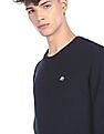 Aeropostale Men Navy Crew Neck Textured Sweater