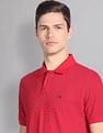 AD by Arvind Geometric Print Cotton Polo Shirt