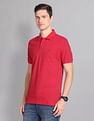 AD by Arvind Geometric Print Cotton Polo Shirt