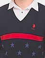 U.S. Polo Assn. Star Pattern V- Neck Sweater