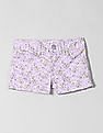 GAP Girls Purple 1969 Floral Denim Shortie