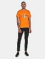 Calvin Klein Men Orange Regular Monogram Logo T-Shirt