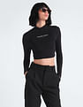 Tommy Hilfiger Cropped Mock Collar Top