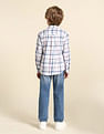 U.S. Polo Assn. Kids Boys Grid Tattersall Checked Regular Fit Shirt