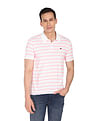 AD by Arvind Cotton Horizontal Stripe Polo Shirt