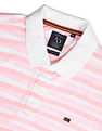 AD by Arvind Cotton Horizontal Stripe Polo Shirt