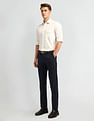 Arrow Solid Dobby Slim Fit Trousers