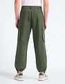 Flying Machine Mid Rise Textured Cargo Pants