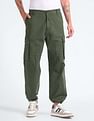 Flying Machine Mid Rise Textured Cargo Pants