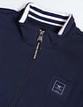 Flying Machine Stand Neck Solid Sweatshirt