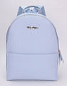 Tommy Hilfiger Solid Blue Pu Backpack