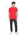 AD by Arvind Cotton Panelled Solid Polo Shirt