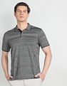 Arrow Sports Ribbed Collar Horizontal Stripe Polo Shirt