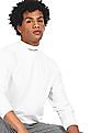 Calvin Klein Men White High Neck Solid T-Shirt