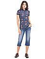 U.S. Polo Assn. Women Floral Print Regular Fit Polo Shirt