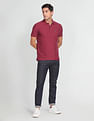Arrow Sports Patterned Collar Textured Polo Shirt