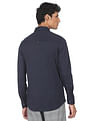 Calvin Klein Jeans Men Navy Slim Fit Pure Cotton Solid Casual Shirt