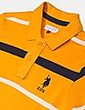 U.S. Polo Assn. Kids Ribbed Collar Stripe Pique Polo Shirt