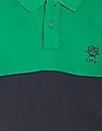 U.S. Polo Assn. Men Green Striped Short Sleeve Polo T-shirt