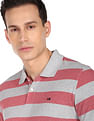 AD by Arvind Cotton Horizontal Stripe Polo Shirt