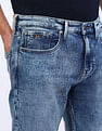Flying Machine Slash Slim Tapered Fit Acid Washed Jeans