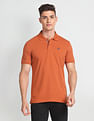 Arrow Sports Ribbed Collar Solid Polo Shirt