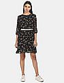 Flying Machine Women Three-Quarter Sleeve Printed Dress