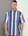 Tommy Hilfiger Hand Painted Stripe Relaxed Fit Linen Shirt