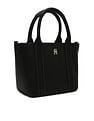 Tommy Hilfiger Solid Black Pu Handbags