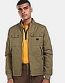 Flying Machine Stand Collar Solid Jacket