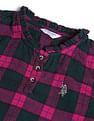 U.S. Polo Assn. Kids Girls Regular Fit Checked Top