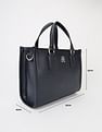 Tommy Hilfiger Solid Blue Pu Handbag