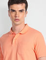 Flying Machine Solid One Pocket Polo Shirt