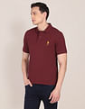 U.S. Polo Assn. Ribbed Collar Solid Polo Shirt