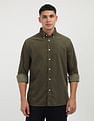 Tommy Hilfiger Solid Corduroy Regular Fit  Shirt