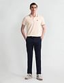 Arrow Sport Striped Collar Solid Polo Shirt
