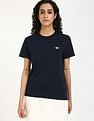 Tommy Hilfiger Womens Blue Solid T-Shirt