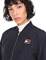 Tommy Hilfiger Men Red And Navy Reversible Polyester Bomber Jacket