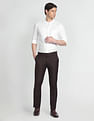 Arrow Mandarin Collar Self Design Formal Shirt