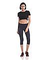 U.S. Polo Assn. Women Perforated Panel Active Cropped Leggings