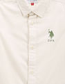 U.S. Polo Assn. Kids Boys Cutaway Collar Brand Solid Shirt