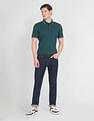 Arrow Tipped Collar Solid Polo Shirt