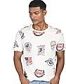 U.S. Polo Assn. Denim Co. Men White Crew Neck Brand Print T-Shirt