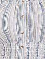 Aeropostale Women Blue And White Striped Off-Shoulder Top