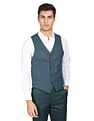 AD by Arvind Tailored Fit Geometric Patterned Three Piece Suit